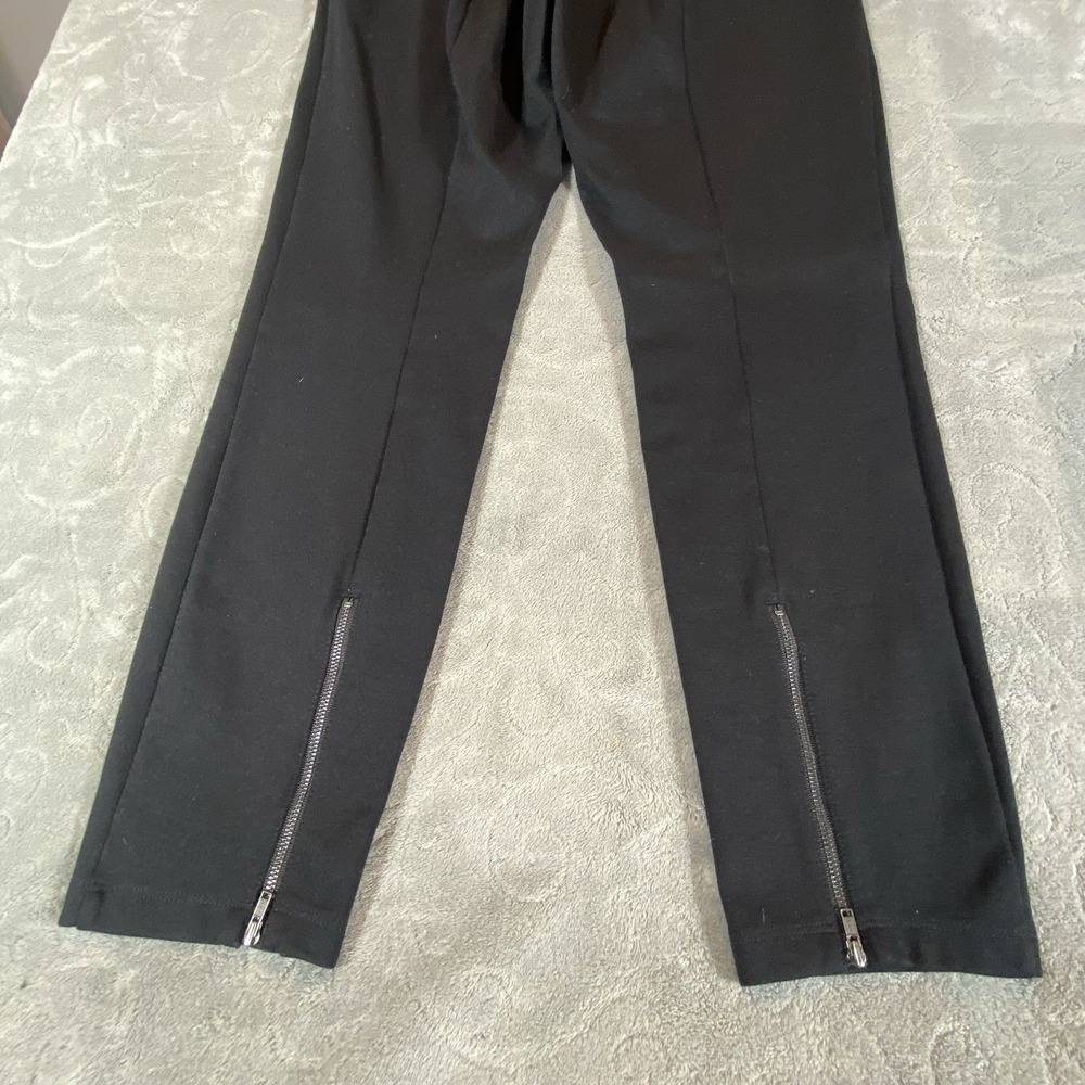 Eileen Fisher Black Stretch Slim Pants Small Petite Zip Hem Rayon Blend Pull-On - Picture 3 of 11